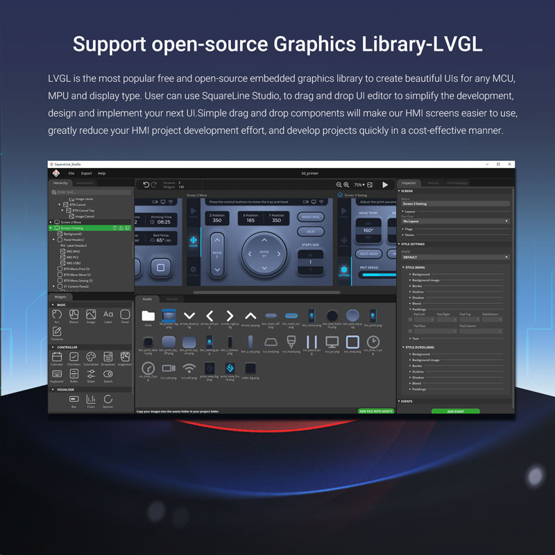 esp32 hmi rgb module support lvgl
